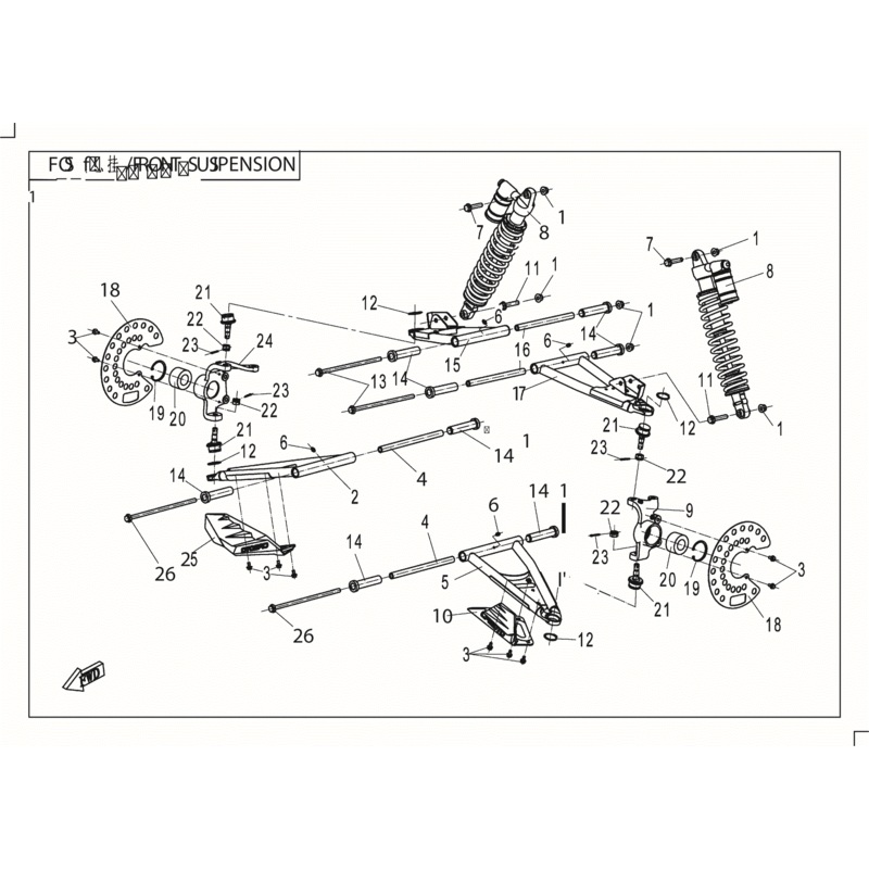 Front Lower Arm LH Pearl White (Pearl White) (Replaces 5Bwa-050410-0V200) by CF Moto