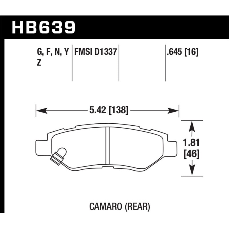 Hawk 2008-14 Cadillac CTS / 10-15 Chevy Camaro HPS 5.0 Rear Brake Pads
