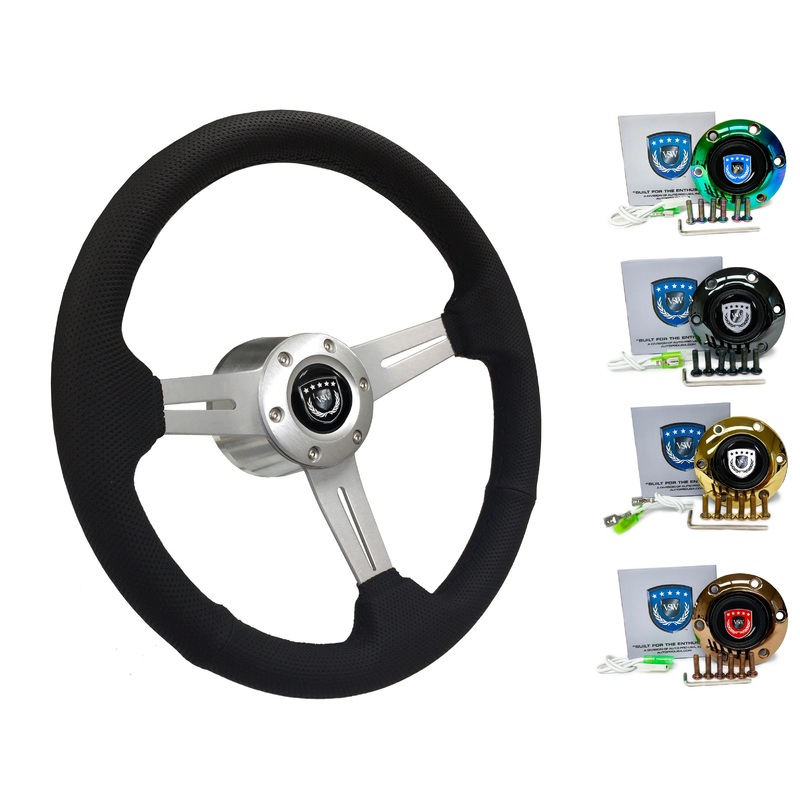 1983-90 BMW 318i Steering Wheel Kit | Perforated Leather | ST3587BLK-BLK