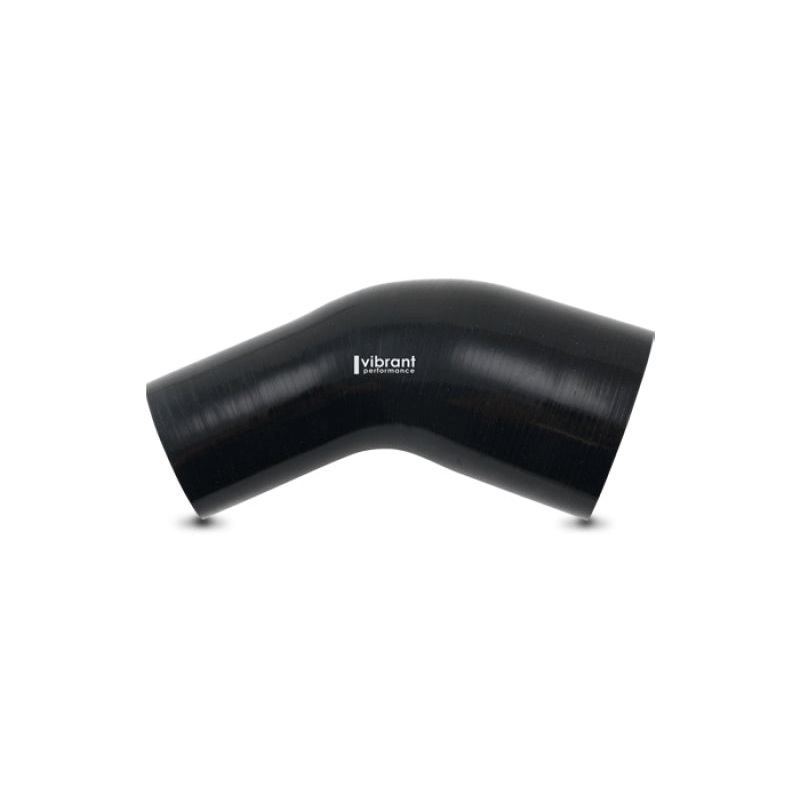 Vibrant 2.00in ID x 2.50in ID Gloss Black Silicone 45 Degree Transition Elbow