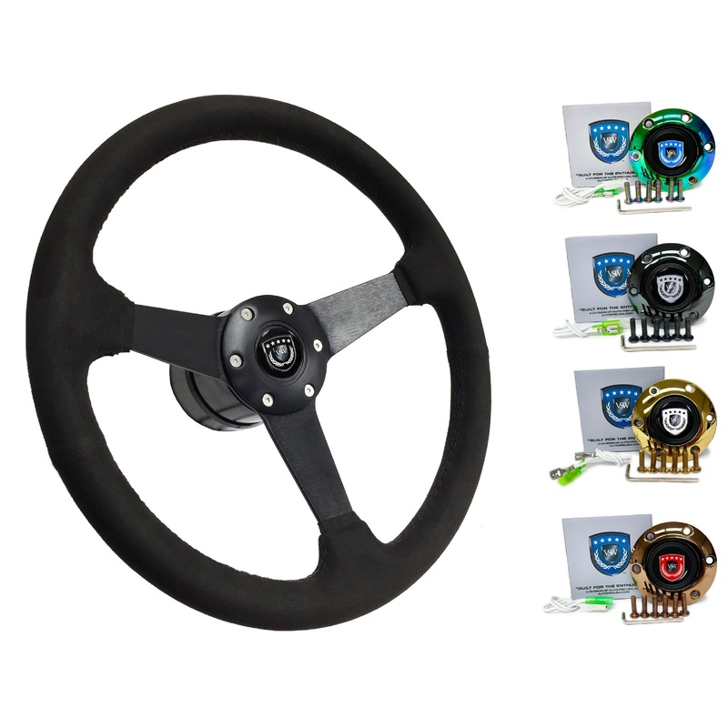 1997-99 Audi A6 Steering Wheel Kit | Black Ultralux Suede | ST3582BLK