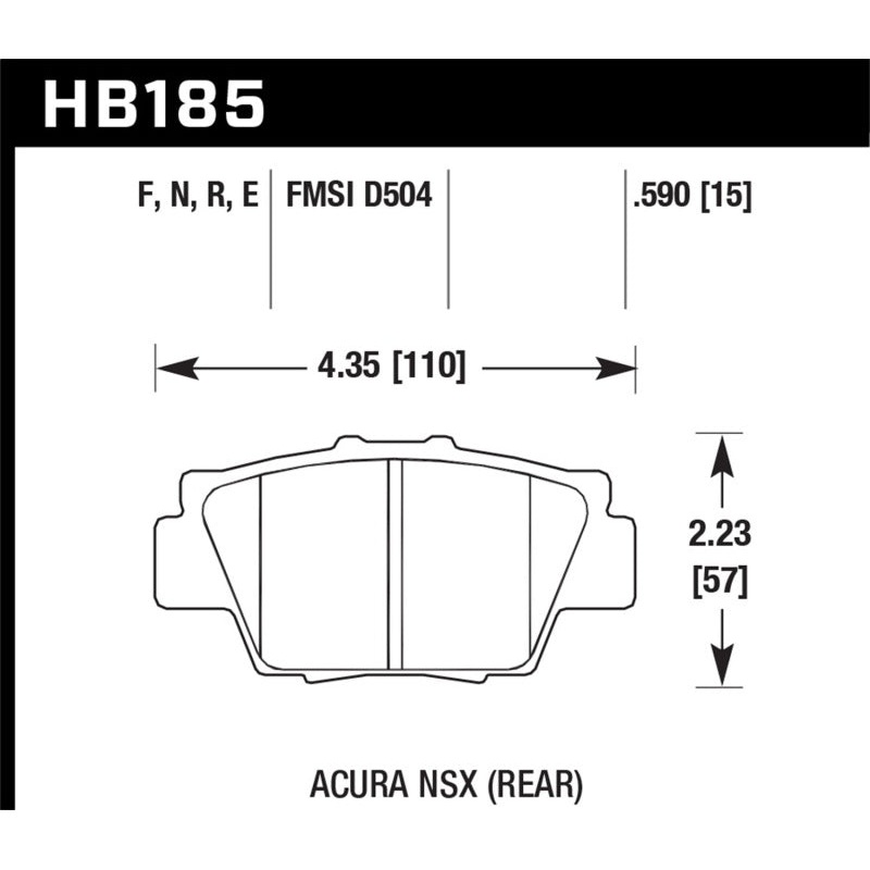 Hawk 91-05 Acura NSX Blue 9012 Race Rear Brake Pads