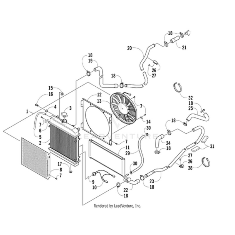 Radiator W/ Oil Cooler (Inc. 2-14) by Arctic Cat