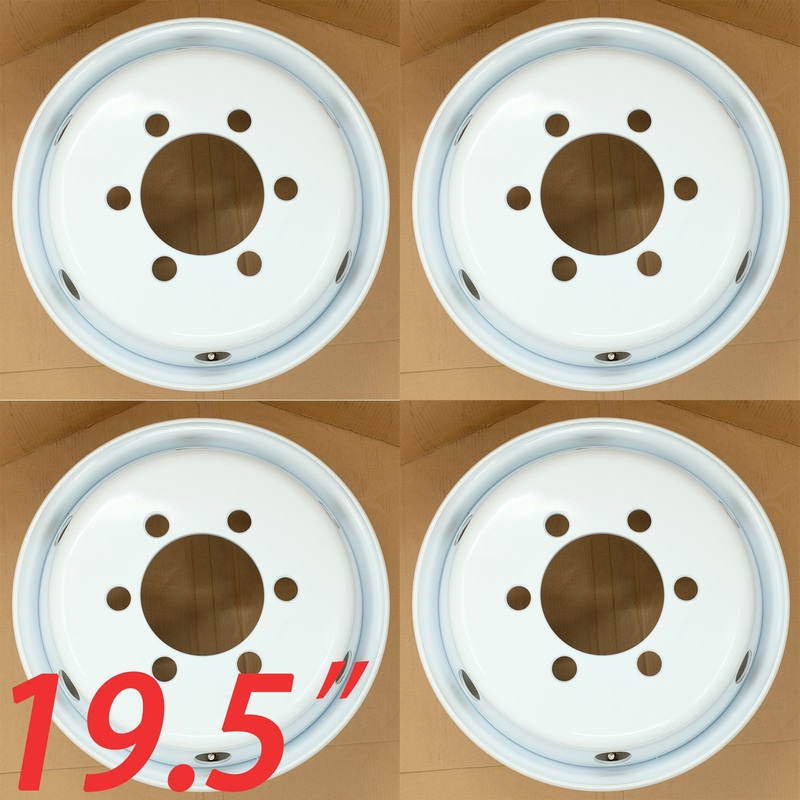 19.5″ Set of 4 19.5×6 White Steel Wheels For ISUZU NPR NPR-HD NQR NRR 1995-2025 OEM Design Replacement Rim 8980939730