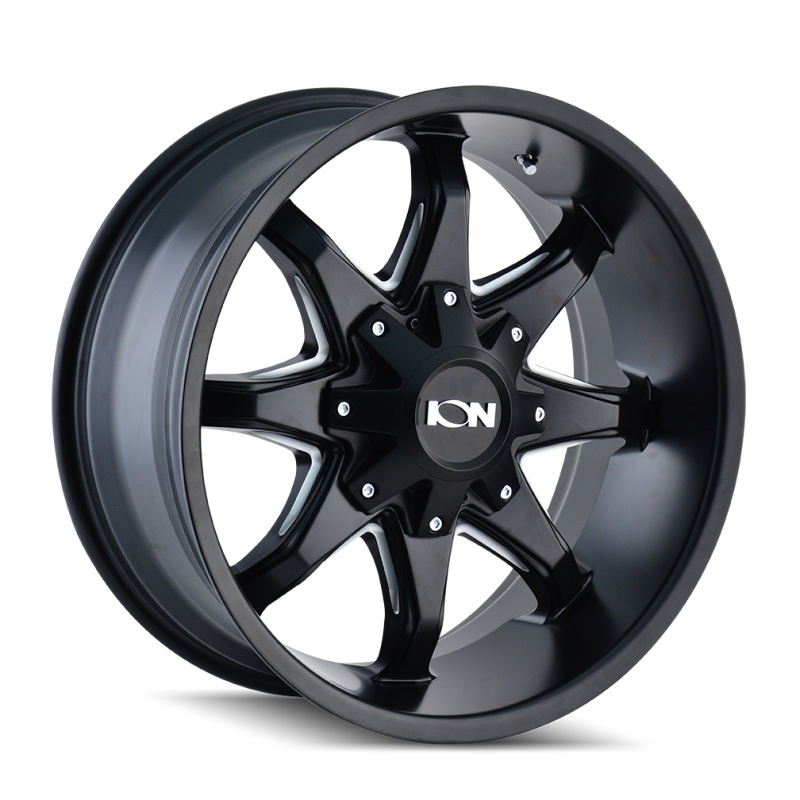 ION Type 181 17×9 / 5×114.3 BP / -12mm Offset / 87mm Hub Satin Black/Milled Spokes Wheel