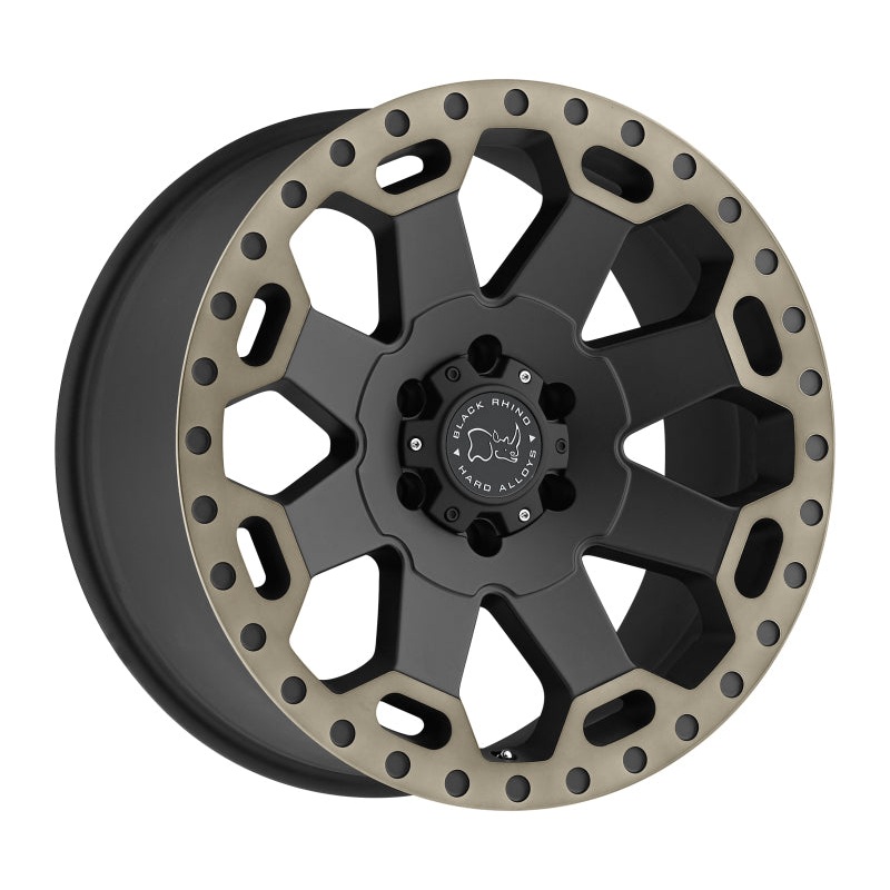 18×8.0 Black Rhino Warlord Matte Black w/Machined Dark Tint Lip