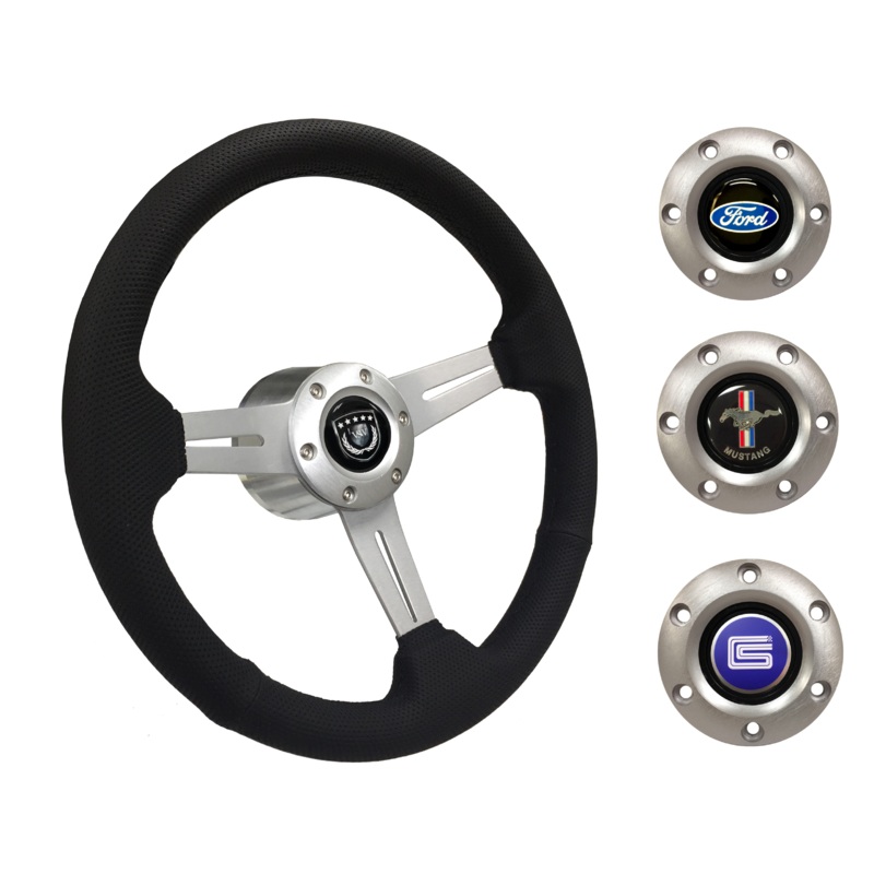 1984-04 Ford Mustang Steering Wheel Kit | Perforated Leather | ST3587BLK-BLK