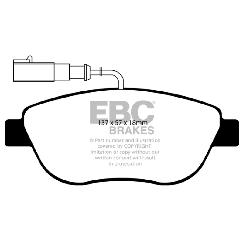 EBC 12+ Fiat 500 1.4 Turbo Abarth Greenstuff Front Brake Pads