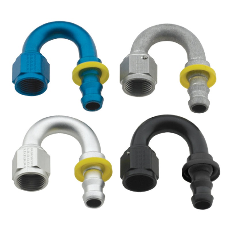 Fragola -6AN Push-Lite End 180 Degree – Black