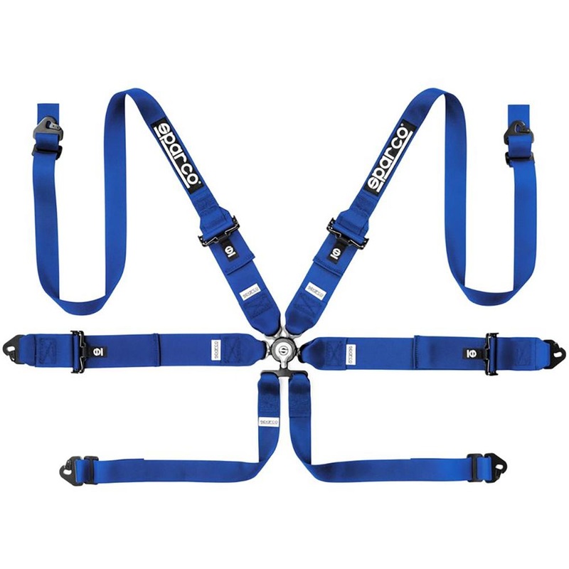 Sparco 6-Point Hans 3″/2″ Steel Competition Harness (04818RH1NR/AZ/RS)