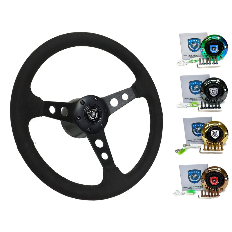 1988-97 Nissan Pickup Truck Steering Wheel Kit | Black Ultralux Suede | ST3583BLK