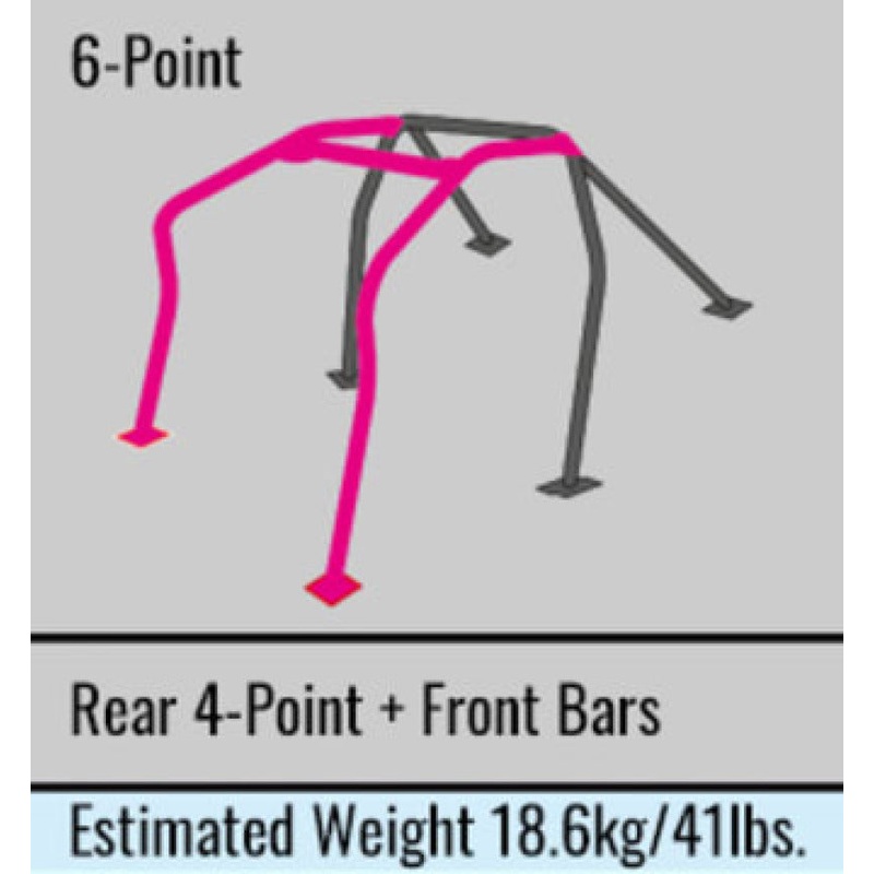 Cusco D1 Chromoly 6PT 2-Pssgr Blue Roll Cage 18+ Honda Civic Type-R / 17+ 5-Door Hatchback
