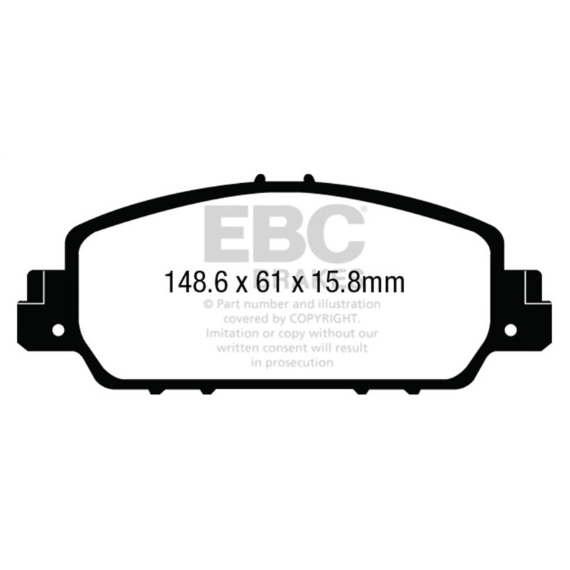 EBC 13-17 Honda Accord Coupe 2.4 EX Redstuff Front Brake Pads