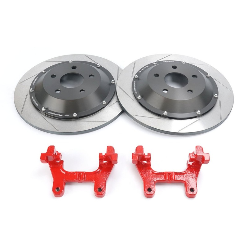 Paragon 2-piece Slotted 350mm Rear Rotors | 17-23+ Type R FK8 & FL5, 23+ Integra Type S DE5