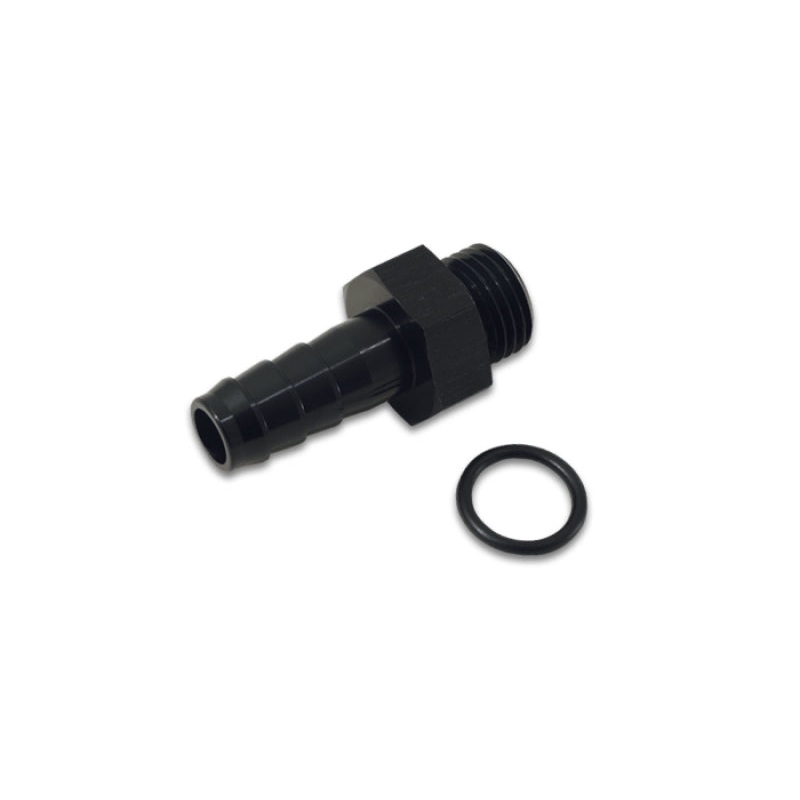 Vibrant Aluminum Male -8AN ORB to 1/2in Barb w/O-Ring – Anodized Black