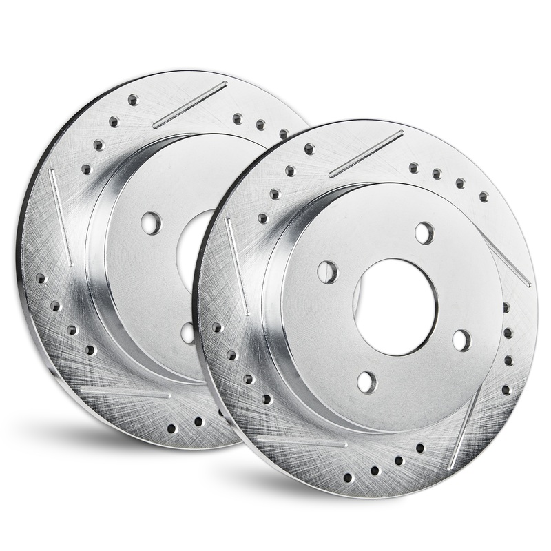 Zinc Drilled/Slotted Rear Rotors for Honda Prelude 1990-1991 FWD