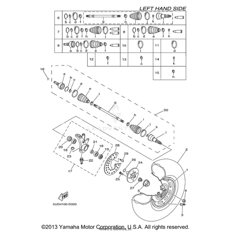 Front Drive Shaft Assembly LH by Yamaha
