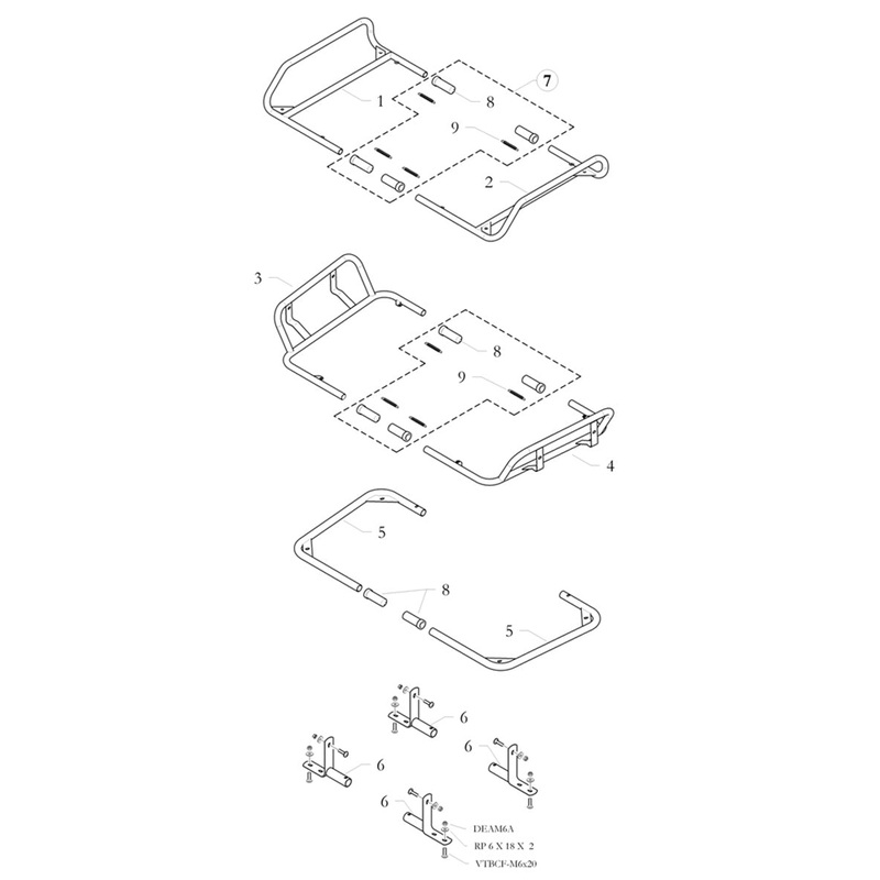 5. 10.7599.00 Birel Side Pod Support for FIK09/14 Mini
