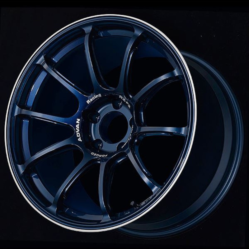 Advan RZ-F2 Wheel – 18×8.5 +44 | 5×114.3 | Racing Titanium Blue & Ring