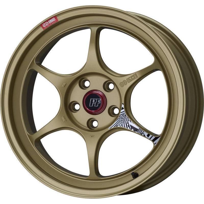 Enkei PF06 18x8in 5×100 BP 45mm Offset 75mm Bore Gold Wheel