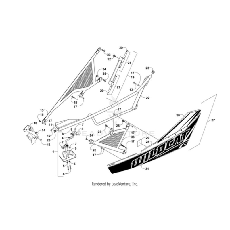 Door Decal Upper Rear-Right (Vb) by Arctic Cat