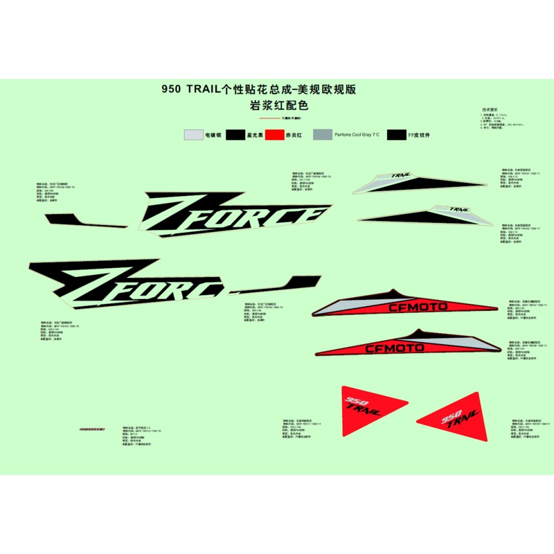 Decal RH Deco Plate by CF Moto