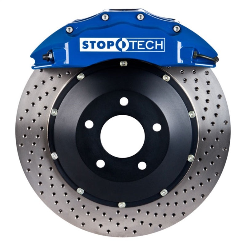 StopTech 06-09 BMW M5/M6 Front BBK w/Blue ST-60 Calipers Drilled 380×35 Rotor Pads and SS Lines