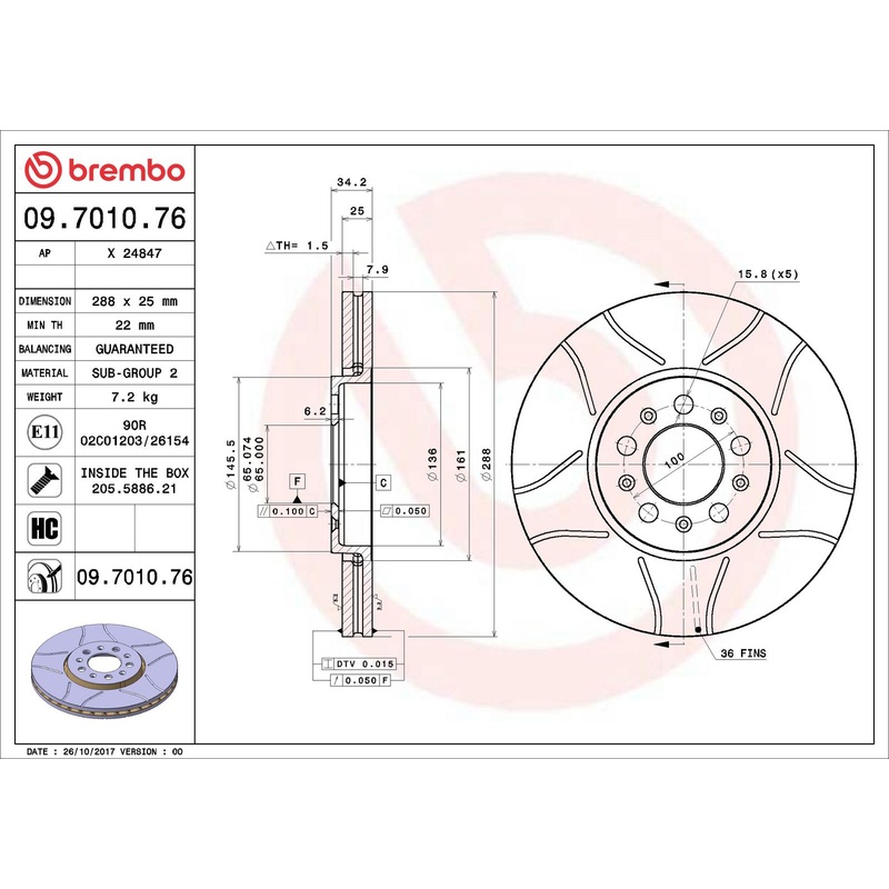 XTRA Max Slotted Front Disc Brake Rotor – 09.7010.76