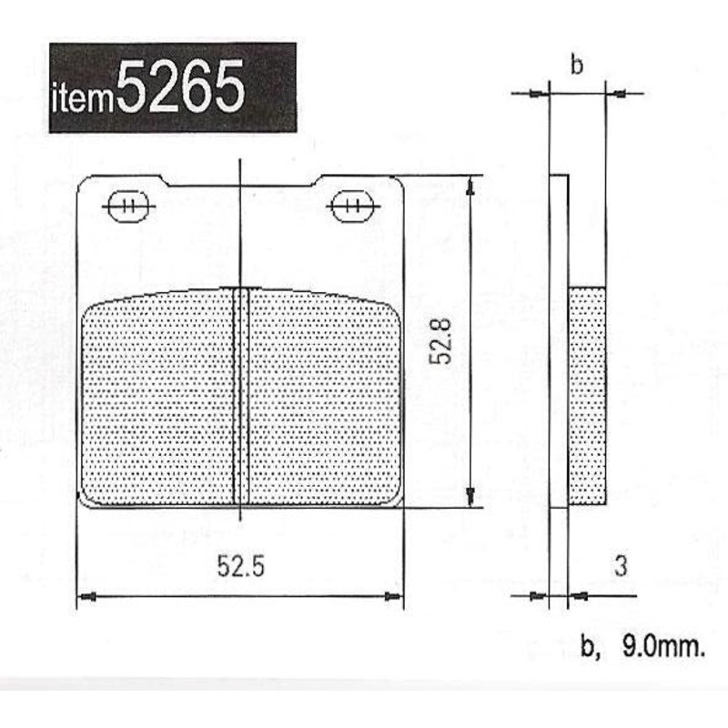 5265 Merlin, Jeselo Kart Rear Brake Pads, Pair