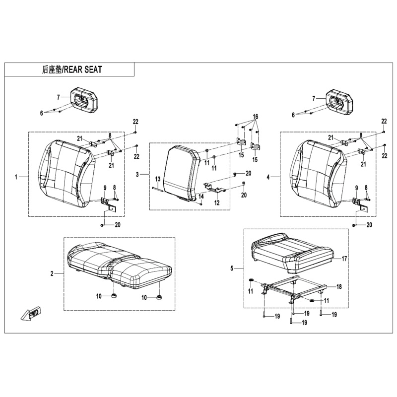 Rear Backrest Upper Bracket by CF Moto