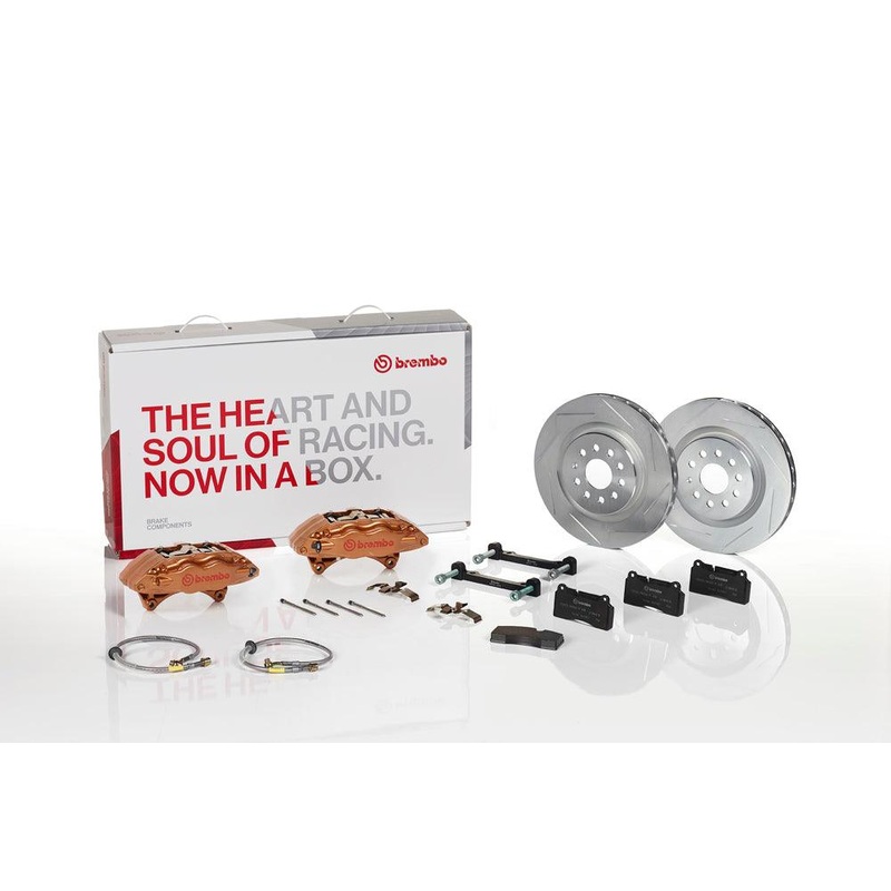 Brembo 15-21 WRX (VA) Front GT BBK 4 Piston Cast 2pc 326 x30 1pc Rotor Slotted Type-1 – Gold