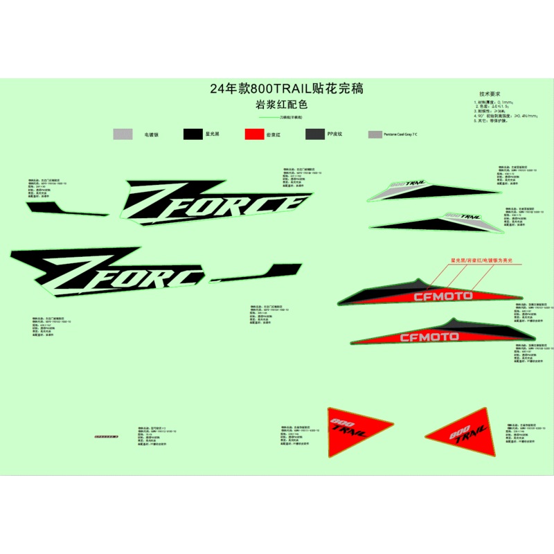 LH Side Plate Decal Cargo Box by CF Moto