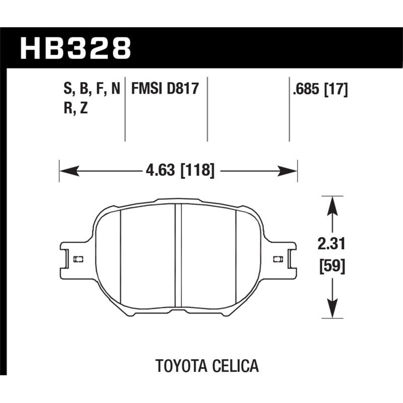 Hawk 01-05 Celica GT/GT-S/05-08 tC HP+ Street Front Brake Pads