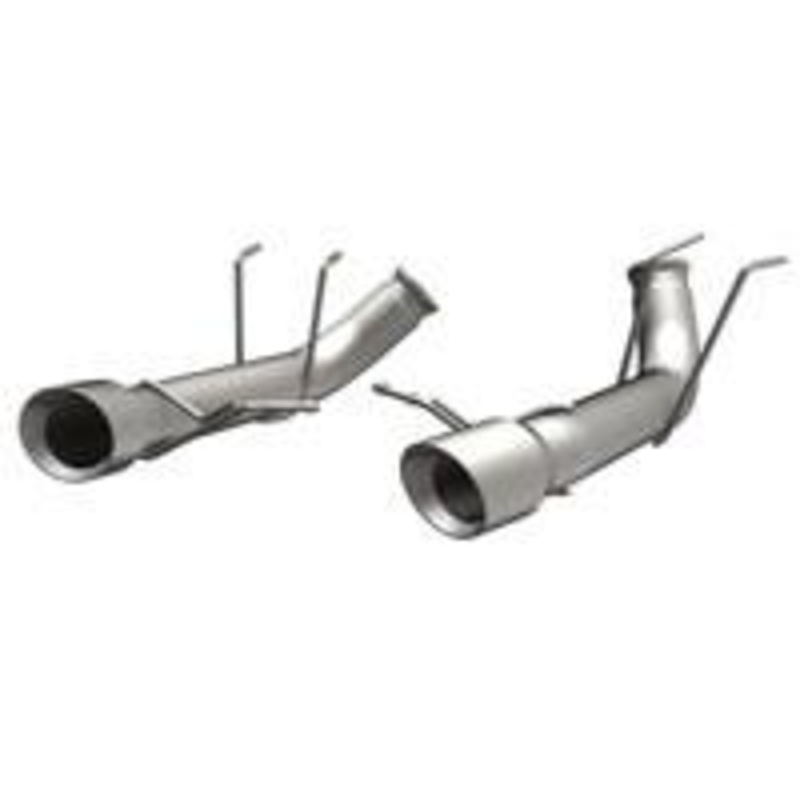 2011-2014 Ford Mustang Axle Back Exhaust; Competition Series; Muffler Delete Pipes; Dual Split Rear Exit by Magnaflow (15152)