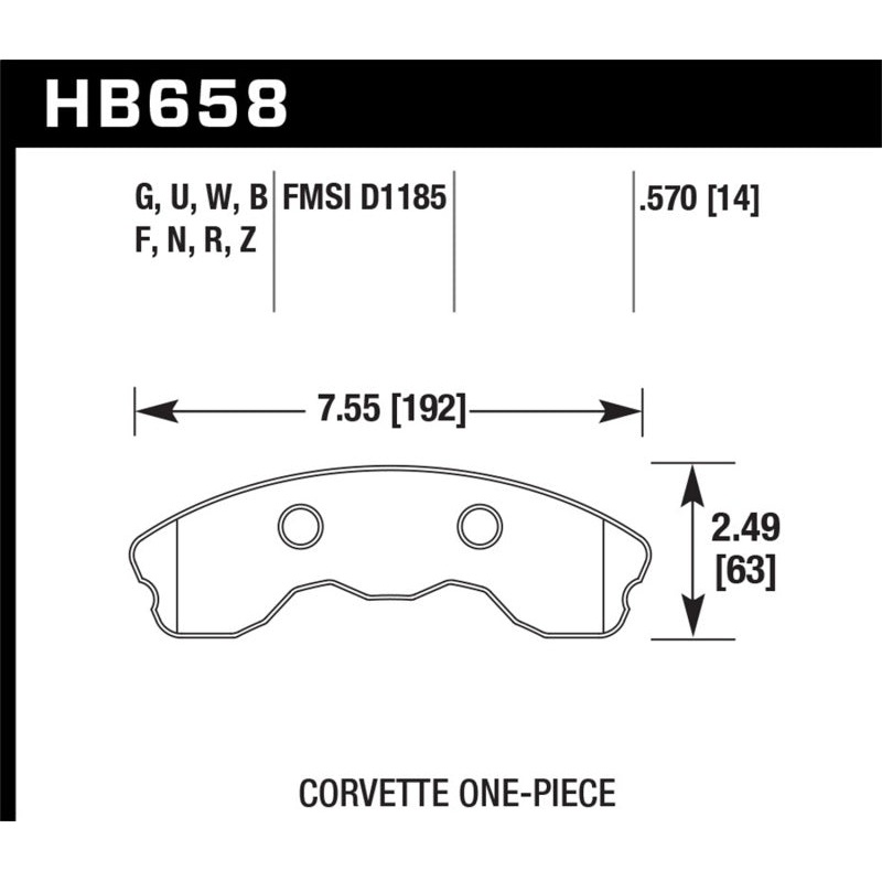 Hawk 06-10 Chevy Corvette (Improved Pad Design) Front Ceramic Sreet Brake Pads