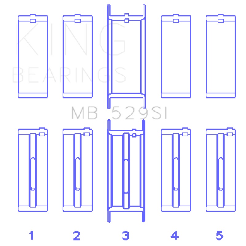 King Ford V8 221 Main Bearing Set