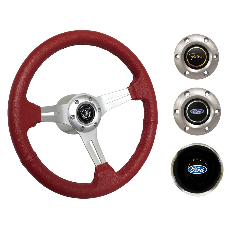 1963-64 Ford Falcon Steering Wheel Kit | Red Leather | ST3014RED