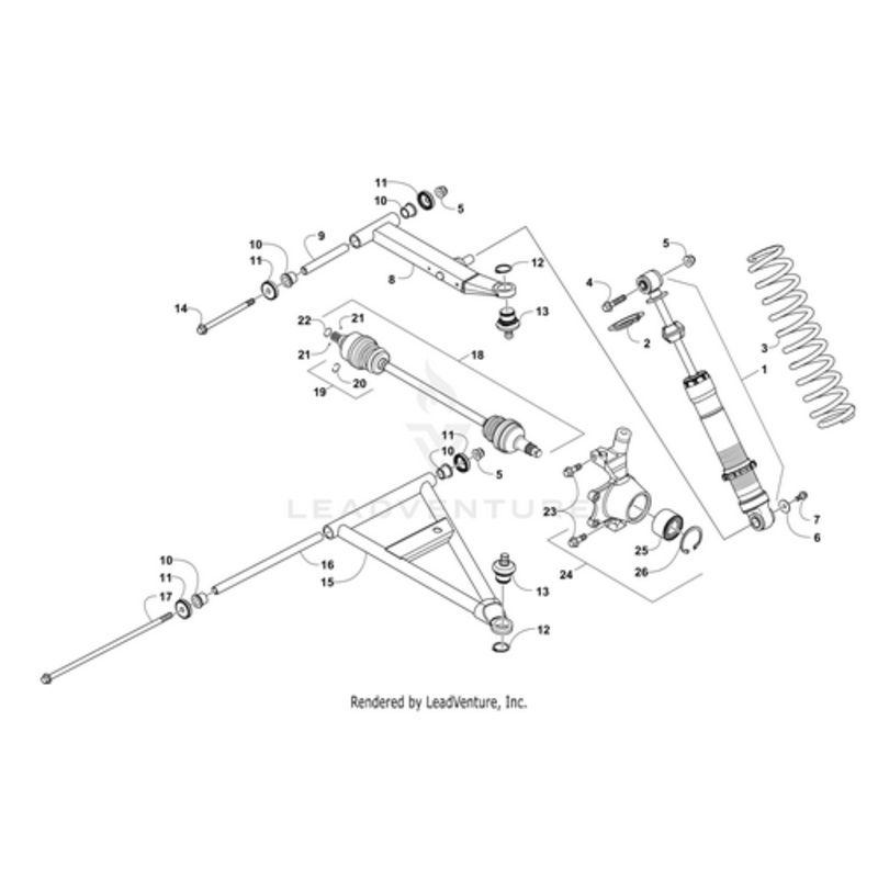 A-Arm – Upper Left – Black (Inc. 9-13) by Arctic Cat
