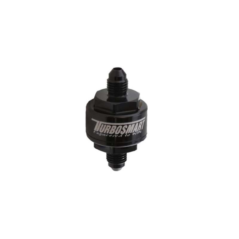 Turbosmart Billet Turbo Oil Feed Filter w/ 44 Micron Pleated Disc AN-3 Male Inlet – Black