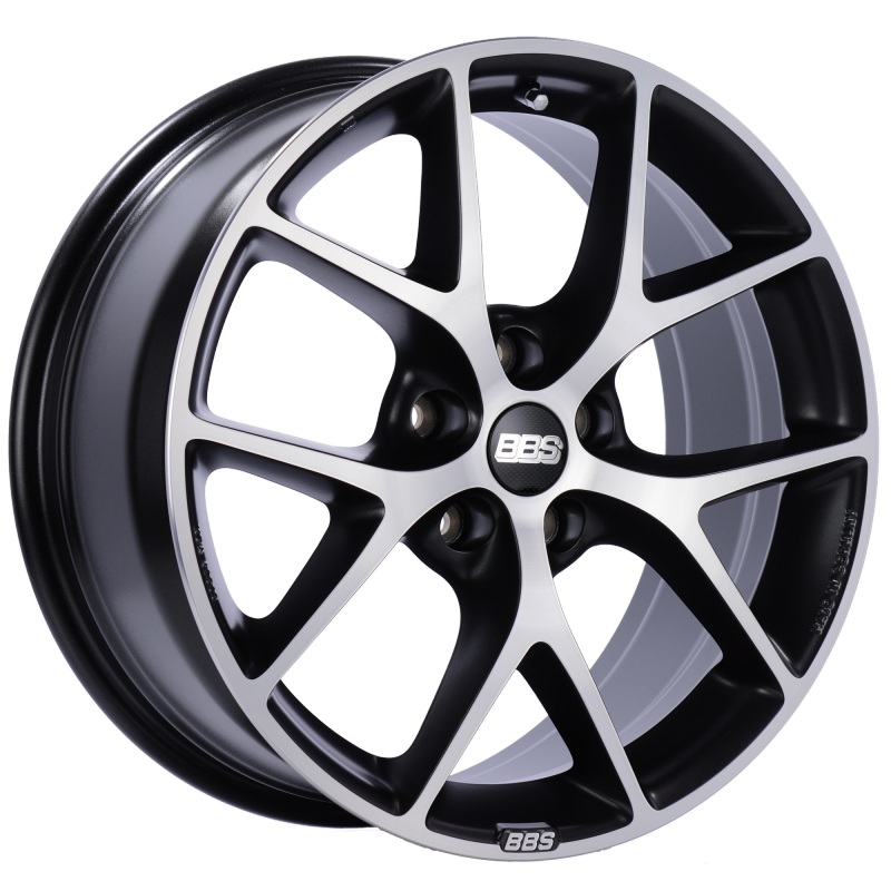 BBS SR 18×8 5×114.3 ET50 Satin Black Diamond Cut Face Wheel -82mm PFS/Clip Required