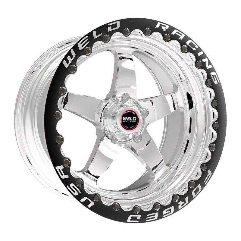 Weld S71 15×10.33 / 5×5 BP / 6.5in. BS Polished Wheel (Low Pad) – Black Single Beadlock MT