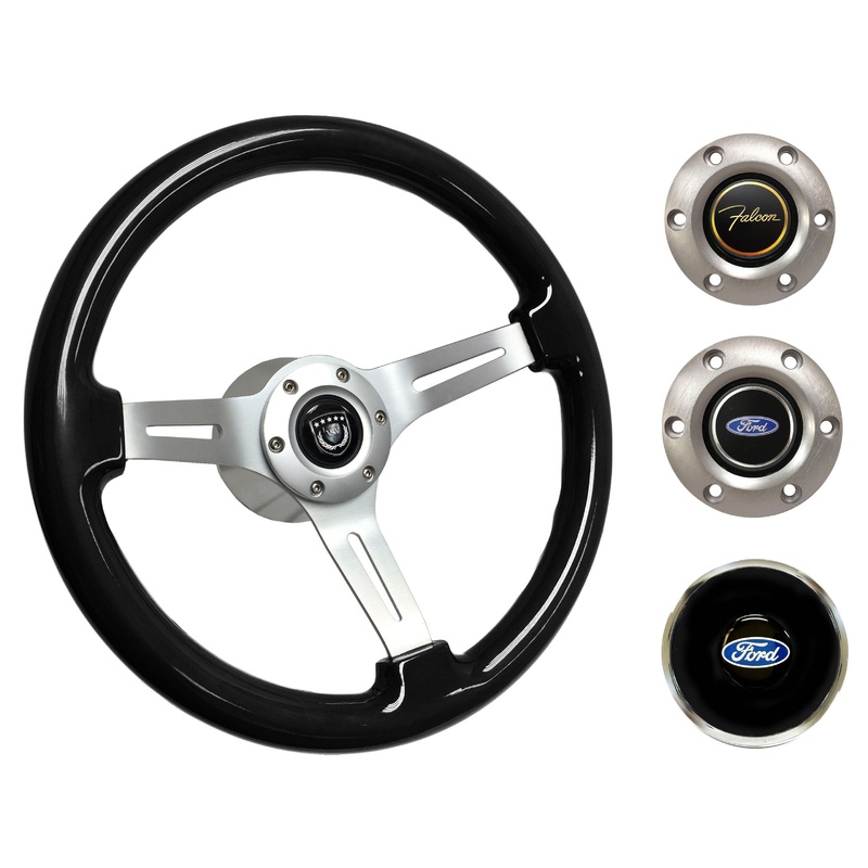 1963-64 Ford Falcon Steering Wheel Kit | Black Ash Wood | ST3074