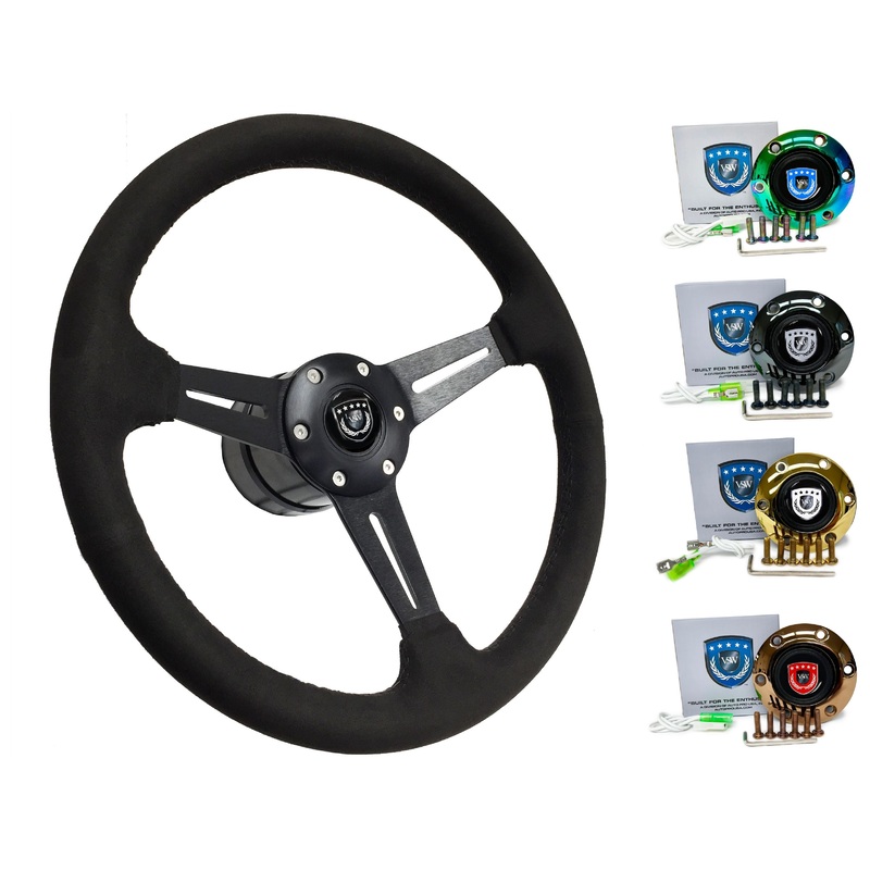 1987-90 Nissan Pulsar Steering Wheel Kit | Black Ultralux Suede | ST3584BLK