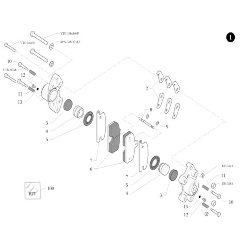 6. 10.0890.00 Birel Rear Brake Pad 90×16