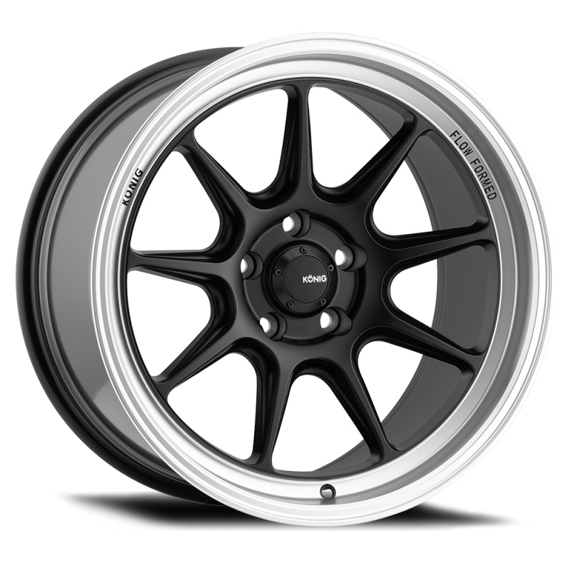 Konig Countergram 19×8.5 5×114.3 ET35 Matte Black / Matte Machined Lip