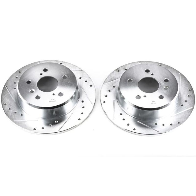 Power Stop Rear Evolution Drilled & Slotted Rotors Pair Lexus RX300 1999-2003 / Toyota Highlander 2001-2003 | JBR738XPR
