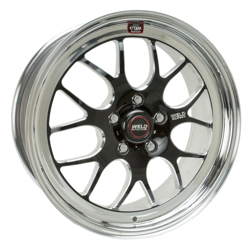 Weld S77 18×8.5 / 5×4.75 BP / 5.2in. BS Black Wheel (Medium Pad) – Non-Beadlock