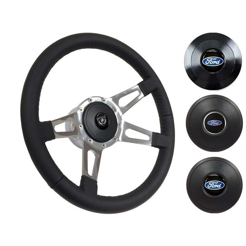 1959-62 Ford Galaxie Steering Wheel Kit | Black Leather | ST3070