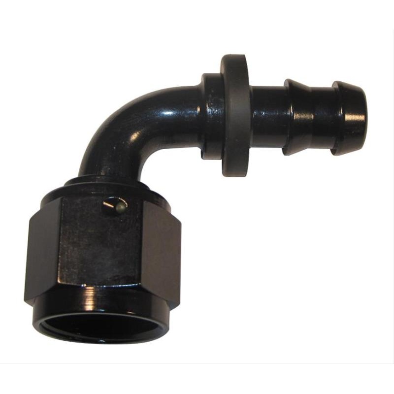 Fragola -10AN Nut x -8AN 90 Degree Push-Lite Hose End For Fuel Cell Conversion – Black