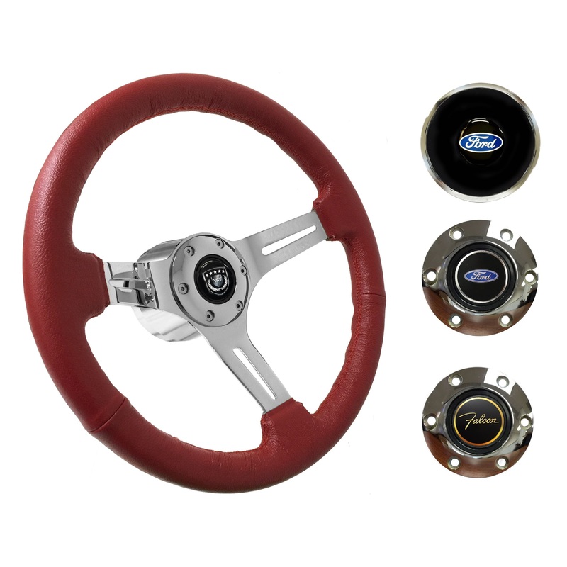 1965-69 Ford Falcon Steering Wheel Kit | Red Leather | ST3012RED